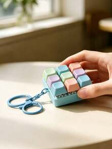 1pc Mini Mechanical Keyboard Keychain Pendant, Portable Keyring Accessory, This Pendant (Random Color Keycaps) Is Designed For Typing Enthusiasts - Multicolor - View 5