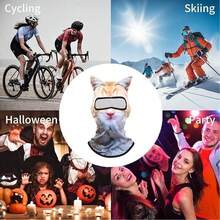 1pc Animal Shaped Windproof Warm UV Protection Decorative Animal Head Cover Outdoor Sun Protection Cycling Face Mask Sweat-Absorbing Motorcycle Helmet Inner Liner Cap Cute Pet Animal Head Cover - Animal Head Cover - View 5