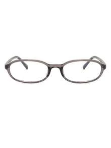 1 Pair Men's Transparent Grey Oval Frame Minimalist Commuter Style Versatile Non-Prescription Glasses - Translucent Gray - View 3