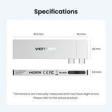 VENTION 6-In-1 Type-C Docking Station, Plug & Play Design | 8K@240Hz Display, 10Gbps High-Speed Data Transfer, 100W PD Fast Charging, Thunderbolt Compatible USB-C Hub - View 10