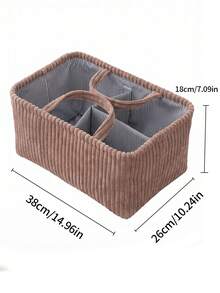 HAPPY WALK 1pc New Baby Room Portable Multi-Compartment Storage Basket, Baby Diaper & Toy Organizer Bin With Removable Hook And Loop Dividers, Sturdy 3D Structure, Non-Deformable, For Clothes, Toys, Sundries Home Storage And Daily Outings - Multicolor - View 9