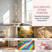 Heart Shape Crystal Suncatcher Window Hanging Prism Pendant, Light Catcher, Home Wall & Car Rearview Mirror Hanging Decor, Halloween Christmas Birthday Holiday Gift For Her - Heart & Love Crystal Suncatcher - View 6