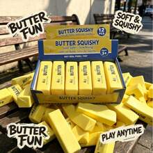 12pcs 4oz Realistic Butter Squishy Toy – Soft Anti-Stress Fidget Stick For Teens & Adults, Slow-Rising Sensory Stress Relief Toy, Funny Gag Gift For Autism Or Prank - Multicolor - View 4