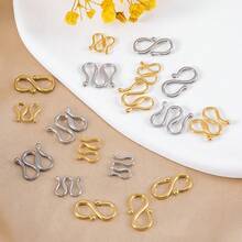 10pcs Stainless Steel M-Clasp S-Clasp Necklace Bracelet Connector Clasp End Connector Suitable For Handmade DIY Jewelry Accessories - Stainless Steel Buckles - View 4
