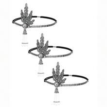 1/3 Pcs D MELEBIHI 1920-an Bando Flapper Daun Rhinestones Hiasan Kepala Pengantin Aksesoris Rambut Flapper Pengantin Rantai Kepala Untuk Wanita - MultiWarna - View 35
