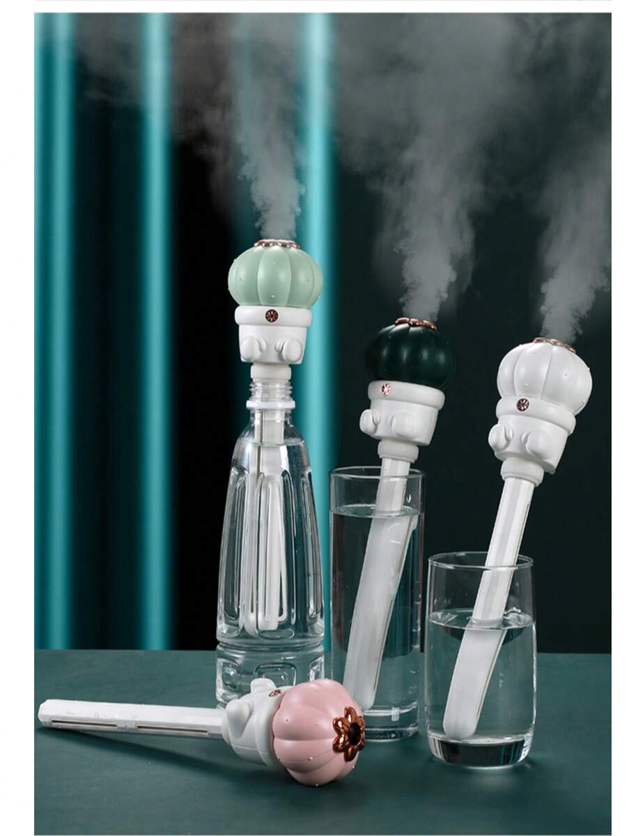 MEET SUN 1 buah Pelembap Semprot + Portabel + Volume Kabut Besar Pelembap Senyap (Bertenaga USB) + Cocok untuk Kantor, Rumah, Mobil, Ruangan Ber-AC, Ringan dan Ringkas + Pasang dan Mainkan Tanpa Batasan Wadah + Desain Kaktus