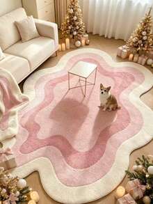 1pc Pink Wavy Pattern Bath Mat, Bathroom Rug, Door Mat, Small Rug, Carpet, Floor Mat, Home Decor, Area Rug, Outdoor Mat, Bedroom Carpet, Washable Rug - Multicolor - View 1