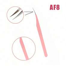 1pc Pink Stainless Steel Eyelash Extension Tweezers, Ultra-Hard Fiber Pointed Tip, High Precision Anti-Static Tweezers - Pink - View 11