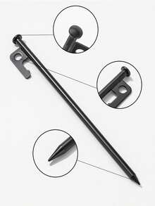 2PCS.4PCS. 9mm Thick Steel Tent Stakes, 200mm To 400mm Multiple Sizes Available, Heavy Duty Tent Pegs With Hook, Suitable For Snow And Multi-Terrain Outdoor Camping Ground Stakes - Black - View 11