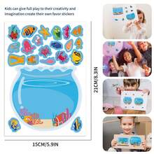 8/16pcs Stiker Akuarium DIY untuk Anak-Anak, Mainan Puzzle Interaktif Orang Tua-Anak, Tempel Ikan Kecil di Akuarium, Mengembangkan Otak Anak, Hadiah Pesta Liburan, Stiker Kemasan Hadiah, Mainan TK, Dapat Digunakan untuk Dekorasi Rumah, Tempel di Meja, Buku Catatan, Balon, Koper, Kulkas, dll. - Warna campuran - View 3