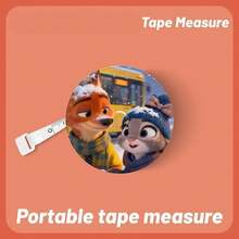 1pc Disney [One-Click Retraction] 2.0m Tape Measure, Zootopia 2 Nick & Judy Body Measurement Soft Leather Measuring Tape Ruler Home Use Three-Circumference Measuring Tape Ins - Multi-color - View 7