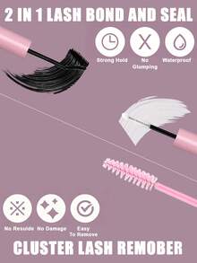200pcs False Eyelash Extension Kit C-Curl, Includes Eyelash Extension Glue, Eyelash Tweezers, Eyelash Brush, False Eyelash Tools, 10-16mm Mixed Length Eyelash Clusters, DIY Eyelash Extension, Suitable For Cosplay, Anime And Daily Makeup. - Black - View 6