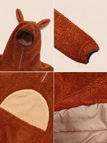 Must-Have Pet Owners,Women's Casual Teddy Fleece Zip Up Pockets Oversized Coats For Daily,Winter Fall Clothes,Winter Fall Outfit,Going Out - Multicolor - View 9