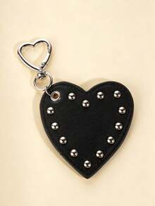 1pc Punk Rivet Heart Keychain, Sweet Cool Heart-Shaped Pendant Key Chain, Personalized Metal Pendant Bag Charm Key Chain, Bag Decoration Chain Gift - Multicolor - View 8