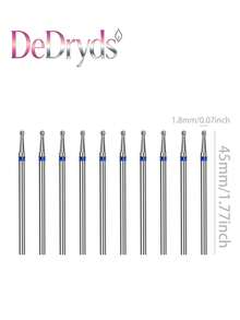 DeDryDS 10件套专业美甲钻头，蓝色圆形收纳盒，适用于修脚、美甲和足部按摩，钨钢去茧钻头，家用美甲沙龙专用 - 彩色 - 查看 7