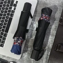 1pc Extra Large Dual-Use Sun & Rain Umbrella, Reinforced Frame, Foldable Design, 10 Ribs, Durable 190T Fabric, Business Black Coating Edge, Thickened UV Protection, Waterproof, Mini Compact Pocket Size, Fiber Frame, Portable Flat Card Holder Style, Ultra-Light 5-Fold Umbrella, Women's Outdoor Mini Sunshade Beach Parasol, Foldable High-Density Black Coating - A - View 6