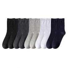 5/10Pairs Disposable Socks, No-Wash One-Time Use Men's Business Socks, Anti-Odor, Sweat-Absorbing, Mid-Calf, Minimalist - White - View 3