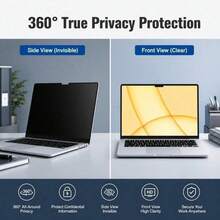 Magnetic Privacy Screen Protector, Compatible With MacBook Neo 13-Inch 2026 A18 Pro 14 16 Inch, Air 13 13.6 15 Inch, Removable Anti-Glare Laptop Privacy Filter, Suitable For Office, Cafe, Airport, High-Speed Train And Other Public Places - View 4