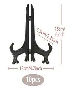 10件 3"/4"/6" 透明塑膠畫架盤架，可用於展示照片或圖片，適合婚禮、居家裝飾、生日、派對、桌面裝飾，也適用於餐具、藝術品、證書、座位卡、海報、信封及其他物品 - 透明 - 查看 17