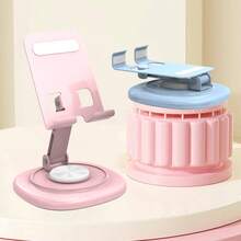 360° Rotating Foldable Desktop Phone Stand, Height And Angle Adjustable Phone/Tablet Holder, Portable Cute Macaron Color Home Office Desktop Stand, Best Gift Product - Multicolor - View 5