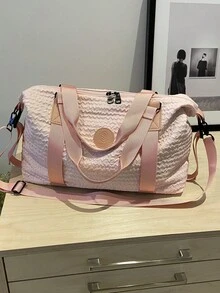 Large Capacity Solid Color Travel Bag For Storing Waterproof And Minimalist Men's And Women's Travel Bags - Pink - View 8