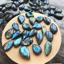 1pc/2pcs/4pcs Of Natural Blue Labradorite In A Waterdrop Shape, Ideal For Creating Your Own Jewelry Or As Holiday Presents - Multicolor - View 3