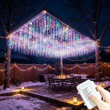 1pc 8-Function Battery Box Halloween Decoration Christmas Tree Decoration 45/80/96/150 Lights Icicle String Lights Birthday Wedding New Year Party Indoor String Lights Outdoor Eaves String Lights - Battery-powered Fairy Lights - View 14