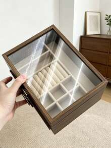 3-Layer Large Capacity Jewelry Storage Box With Lock, Portable Jewelry Box, Jewelry Storage Box With Drawer For Vanity - Multicolor - View 3