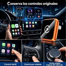 Adaptador Inalámbrico 2 en 1 para CarPlay y Android Auto, Convertidor Wireless para Vehículos con Pantalla Compatible, Conexión Bluetooth para Auto - A - Ver 5