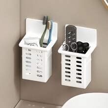 [Toothbrush Holder]Toothbrush Holder Bathroom Wall-Mounted Toothbrush Storage Rack Bathroom Storage Shelf Multi-Function Toothpaste Toothbrush Holder Bathroom Accessories - Multicolor - View 6