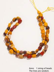 6mm Natural Multicolor Stone Loose Beads Irregular Freeform Smooth Polished Diy Beads For Jewelry Making Bracelets Necklaces Keychain Making Supplies - Multicolor - View 20
