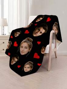 1pc Personalized Custom Pet Blanket With Name And Photo, Soft And Comfortable Multi-Functional Customized Gift Blanket, For Dogs And Dog Lovers, Soft And Warm Blanket, Sofa, Sofa, Office Bed, Office Camping Travel - Multicolor - View 4