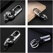 Random Color Car Keychain Business Keychain High-End Metal Key Ring Men's Waist Hanging Car Key Chain Creative Metal Alloy Key Chain Car Key Pendant Simple Anti-Loss Key Ring Lock Key Holder Car Interior Accessories Small Pendant Men's And Women's Car Accessories Interior Car Parts - Multicolor - View 10