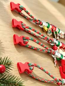 Kalung Anjing Natal, Desain Anyaman Buatan Tangan yang Dapat Diatur, dengan Liontin Pohon Natal dan Santa Claus, Hadiah Natal untuk Hewan Peliharaan, Cocok untuk Anjing dan Kucing Kecil - MultiWarna - View 7