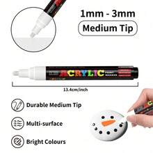 Flysea Classic Push-Button POSCCA Marker, New ZX-1804 Color Series Solid Color 4pcs/Box, Suitable For Holiday/Christmas/New Year Marking, Applicable To Most Surfaces, Acrylic Marker 12/24 Colors, Vibrant Colors And Smooth Writing, Excellent Performance, Cost-Effective, High-Performance Back To School Marker - Sets - View 7