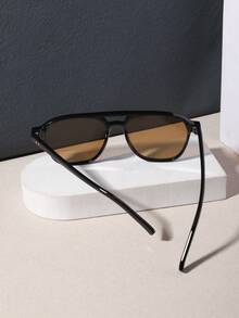 RENNES 1 buah Kacamata Fashion Aviator Retro Pria dengan Jembatan Ganda, Dekorasi Rivet, Lensa PC Pelindung Mata Tahan Lama, Kacamata Ringan untuk Mengemudi & Liburan - MultiWarna - View 6
