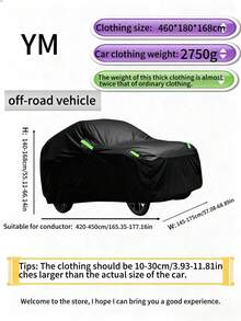 All-Season Car Cover, Sun Protection, UV Resistant, Waterproof, Dustproof, Heat Resistant, PEVA Material, Multiple Sizes Available - Multicolor - View 15