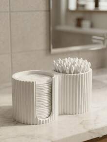 1PC 3D Printed Makeup Pad Swab Holder Minimalist Striped Design, Vanity Desktop Organizer, Beauty Essential, Christmas Stocking Filler Gift - Multicolor - View 6