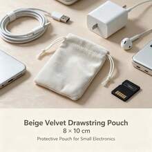 100pcs/50pcs/20pcs/10pcs Beige Plush Drawstring Bucket Storage Bags, Soft Plush Texture, Premium Quality, Suitable For Wedding Favors, Jewelry Storage, Holiday Gift Packaging, Scent Sachets And Cosmetic Storage - Beige - View 8