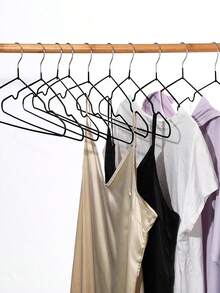 Non-Slip Stainless Steel Adult Hangers – Seamless Storage Organization For Bedroom, Bathroom, And Closet; Perfect For Seasonal Changes And Back-To-School. - Black - View 2