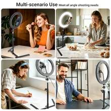 Adjustable Desktop Phone Stand With Clamp And Adhesive Pad – Foldable Stand For Selfies And Product Photography; Compatible With Desks, E-Readers, And Tablets; Sturdy Desktop Photography Phone Mount - Black - View 6