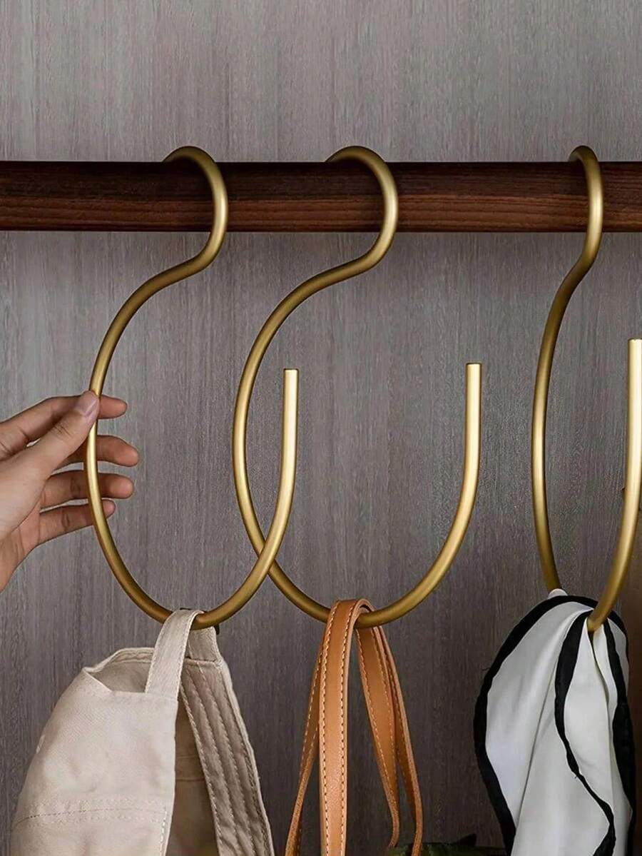علاقات معدنية من الألومنيوم، خطافات متعددة الوظائف موفرة للمساحة، يمكن استخدامها لتعليق القبعات والمناشف والأوشحة وغيرها - منظم خزانة متعدد الوظائف، بأسلوب ربيعي بسيط، ملابس علوية صيفية - متعدد الألوان - مشاهدة 1