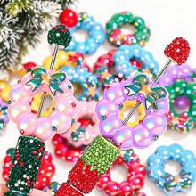 5/10PCS Christmas Wreath Beads Random Color 38x39mm Sparkling AB Bowknot Wreath Beads For Jewelry Making Holiday DIY Craft - Mixcolor - View 7