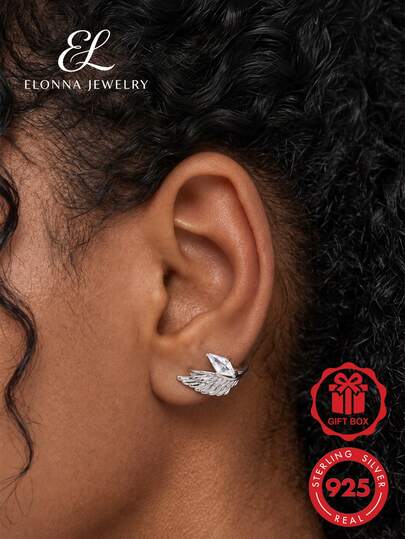 SYMFNY 1 chiếc kẹp tai bạc Sterling 925 phong cách tối giản cá tính, đính zirconia đa hình, trang sức tiệc không cần xỏ lỗ cho nữ, quà tặng