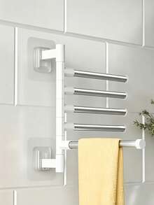 Towel Rack - Wall-Mounted Rotating Towel Bar, Modern Minimalist No-Drill Floating Towel And Coat Hook Organizer - Bathroom Accessories - Essential Towel Rack And Floor Mat Storage For Home Kitchen And Bathroom,Home Essentials - Multicolor - View 8