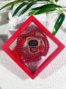Floating Gift Box Pearl Tasbih With Digital Electronic Dhikr Counter Prayer Beads, For Gifting, Daily Timing And More - Multicolor - View 8