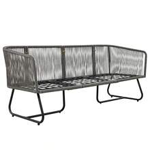 Outdoor Patio&Backyard Furniture Garden Lounge Set, Thick Quality Space Saving Sofas With Glass Coffee Table, - Grey + Iron - View 6