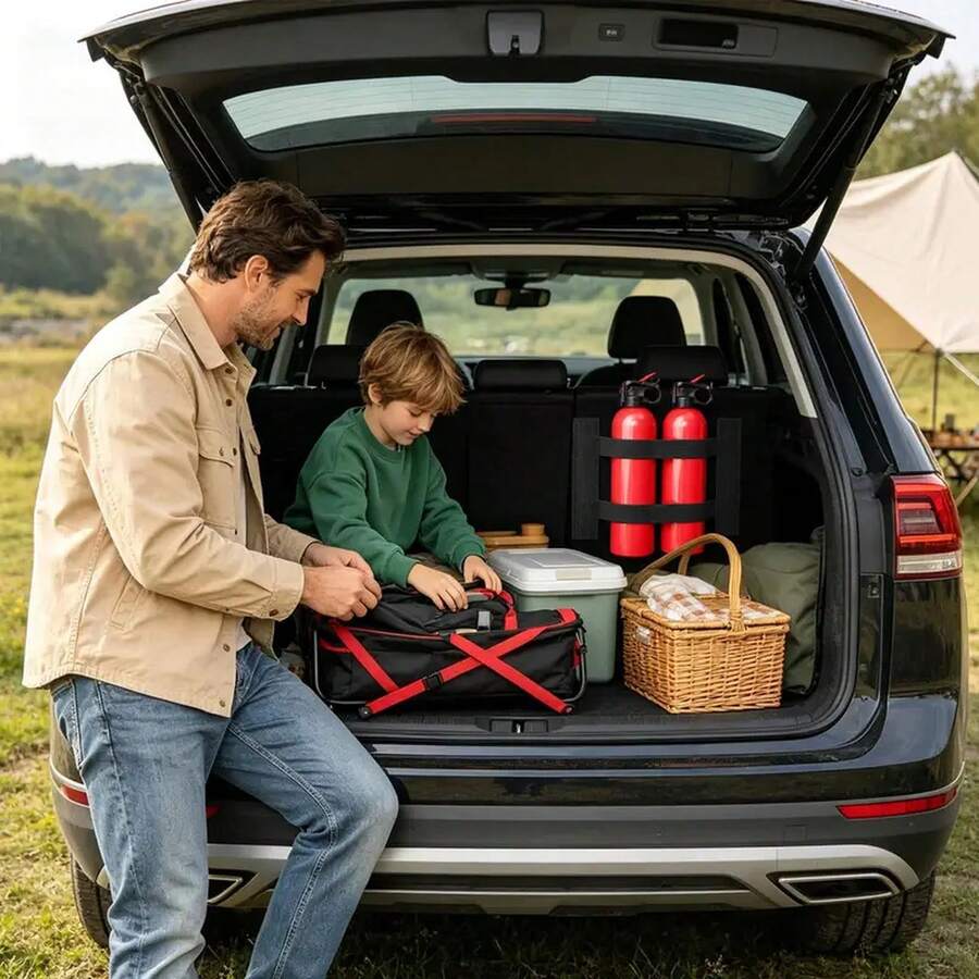 Car Trunk Storage Straps Anti-Slip Cargo Organizer Fixing Belts Cargo Fixing Belt For SUVs Trucks Sedan RV Van Road Trip Commute - A - View 1