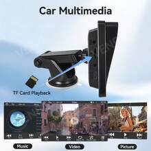 VENBES Đầu phát ô tô di động PND 6.1 inch, màn hình cảm ứng hỗ trợ CarPlay không dây & Android Auto không dây, Bluetooth FM - Màn hình chính + Camera lùi vuông 8 đèn LED - Xem 4