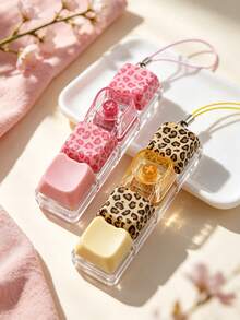 2 piezas Llavero de teclado con estampado de leopardo de 4 teclas, llavero con botón de clic para aliviar el estrés, estilo cubo mágico, cadena de llaves de coche y adorno de bolso, accesorio táctil para aliviar el estrés, enfoque y relajación, regalo de cumpleaños, recuerdo de fiesta, relleno de calcetín navideño - Actualizado - Ver 7